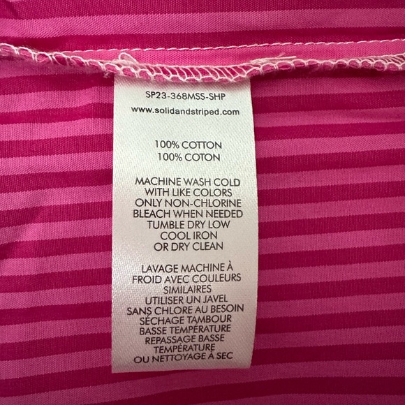 Solid & Striped The Shocking Pink Ombré Oxford Maxi Dress. Shirt Dress Cover-up - Picture 8 of 12